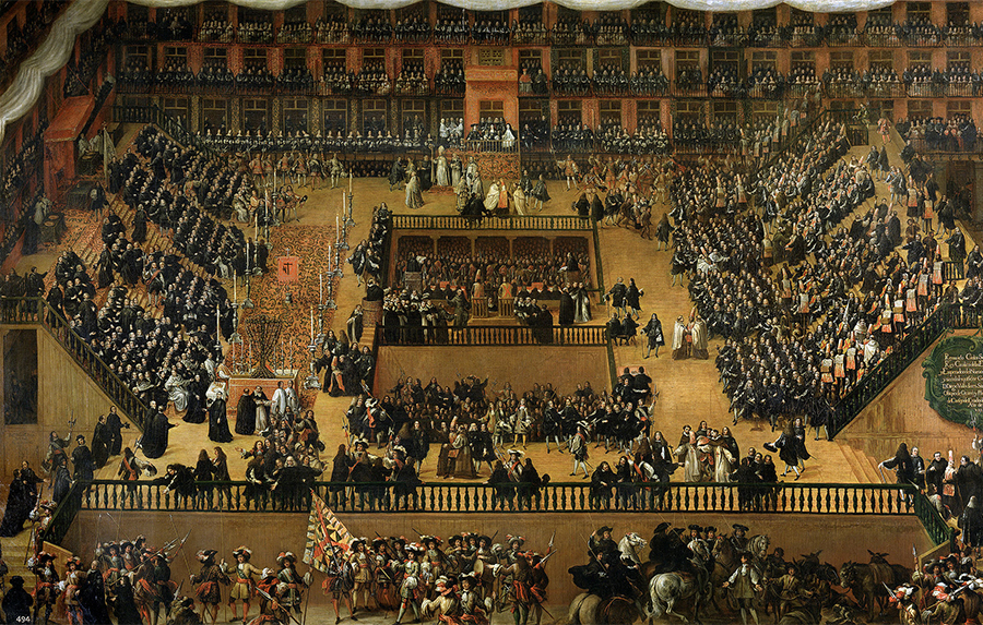 1683년 에스파냐 마드리드에서의 이단심문 (이미지 출처: 위키백과)