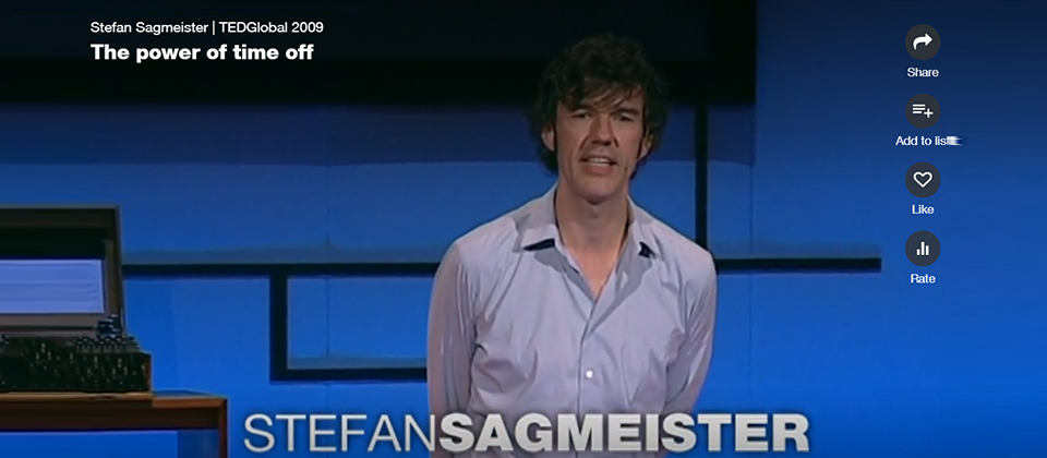 Stefan Sagmeister | TEDGlobal 2009 The power of time off 캡쳐 이미지