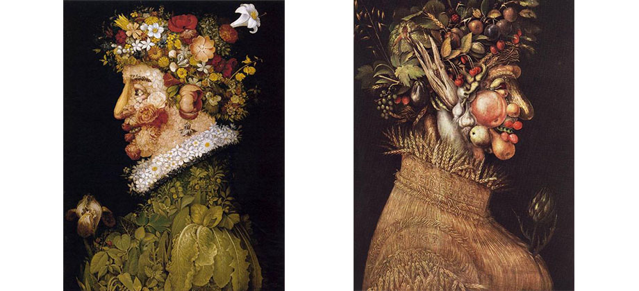 주세페 아르침볼도(Guiseppe Arcimboldo; 이탈리아, 1527~1593)의 <봄(Spring)>(1563) / <여름(Summer)>(1563) ©WikiArt