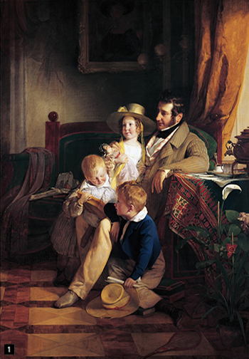 프리드리히 폰 아메를링(Friedrich von Amerling)의 <루돌프 폰 아르타버 내외와 자녀들(Rudolf von Arthaber with his Children)>