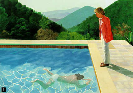 portrait of an artist-Pool eith two finger, 1971, collection david Geffen