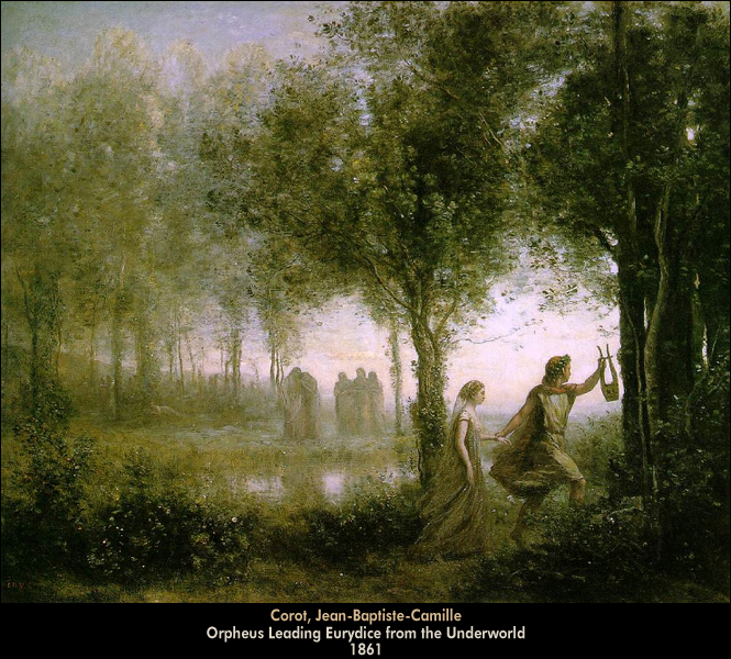 Corot, Jean-Baptiste-Camille Orpheus Leading Eurydice from the Underworld 1861