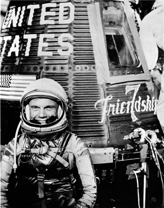 프렌드십 7호에 탑승했던 우주비행사 존 글렌(이미지 출처 : NASA)