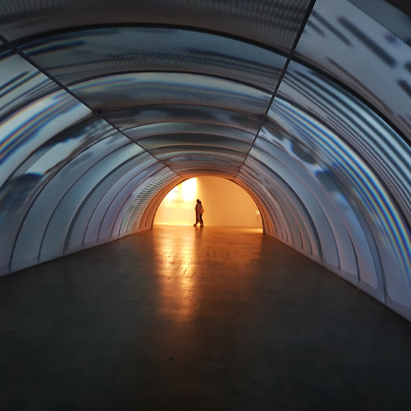 전시관 입구의 터널형 작품 '루시드 드림'