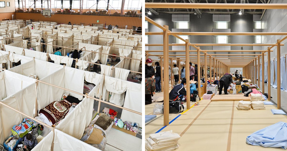 반 시게루의 이재민을 위한 종이 칸막이 시스템, 동일본 대지진