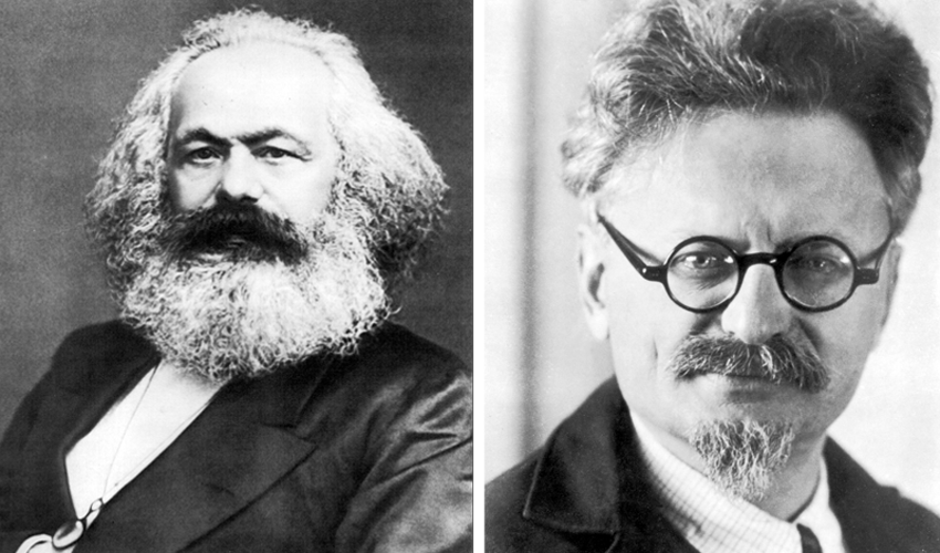 사회주의 혁명가 카를 마르크스와 레프 트로츠키