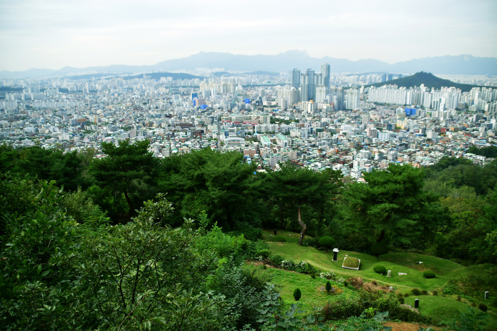 망우리공원 전망대에서 바라본 서울 시내 