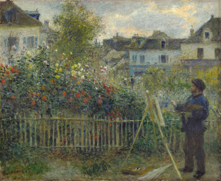 <아르장퇴유의 자택 정원에서 그림을 그리고 있는 모네(Monet Painting in His Garden at Argenteuil)> 1873년,  캔버스에 유채