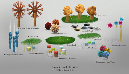 지능적 기술과 지속가능성을 겸비한 오가닉 공공 서비스 시스템(Organic Public Services) Design by Mario Gagliardi.